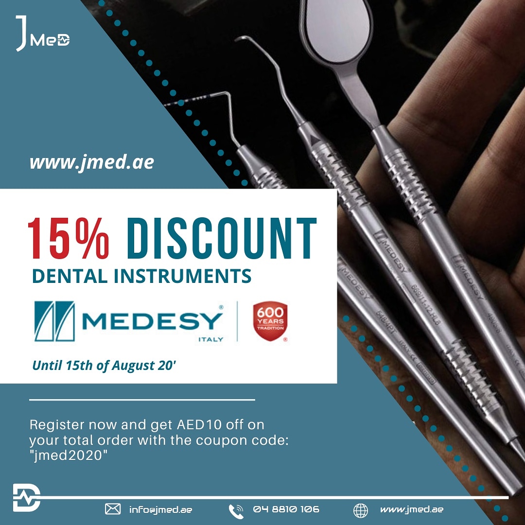 JMEDDWC's tweet photo. https://t.co/TOD6f1HKvJ
Buy now and get AED10 OFF upon registration!
Link in Bio.
Promo is valid until 15th of August 2020
#jmed #jmeddwcllc #dubaidentist #dubai #uae #abudhabi #arabhealth #medesy #dentalinstrument #dentalinstruments #medesyuaedental #uaediscountcode https://t.co/iq8jivqlUl