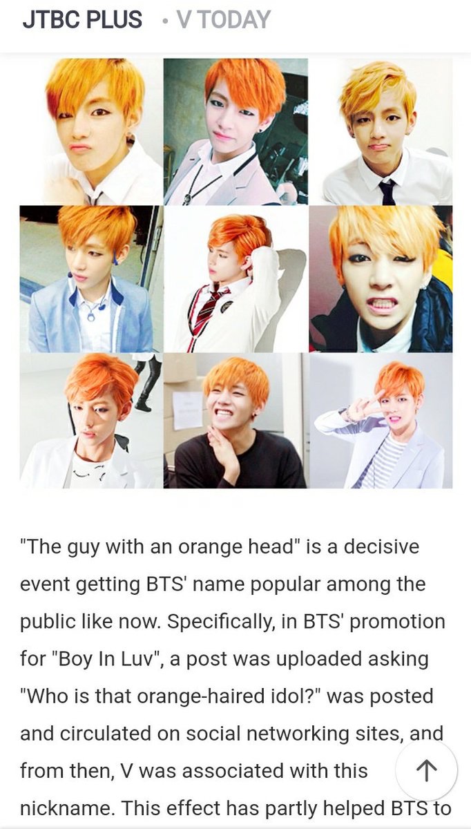Taehyung also went viral during DEBUT times of his as "The guy with an orange head" baby has always been a Stan attractor !!!