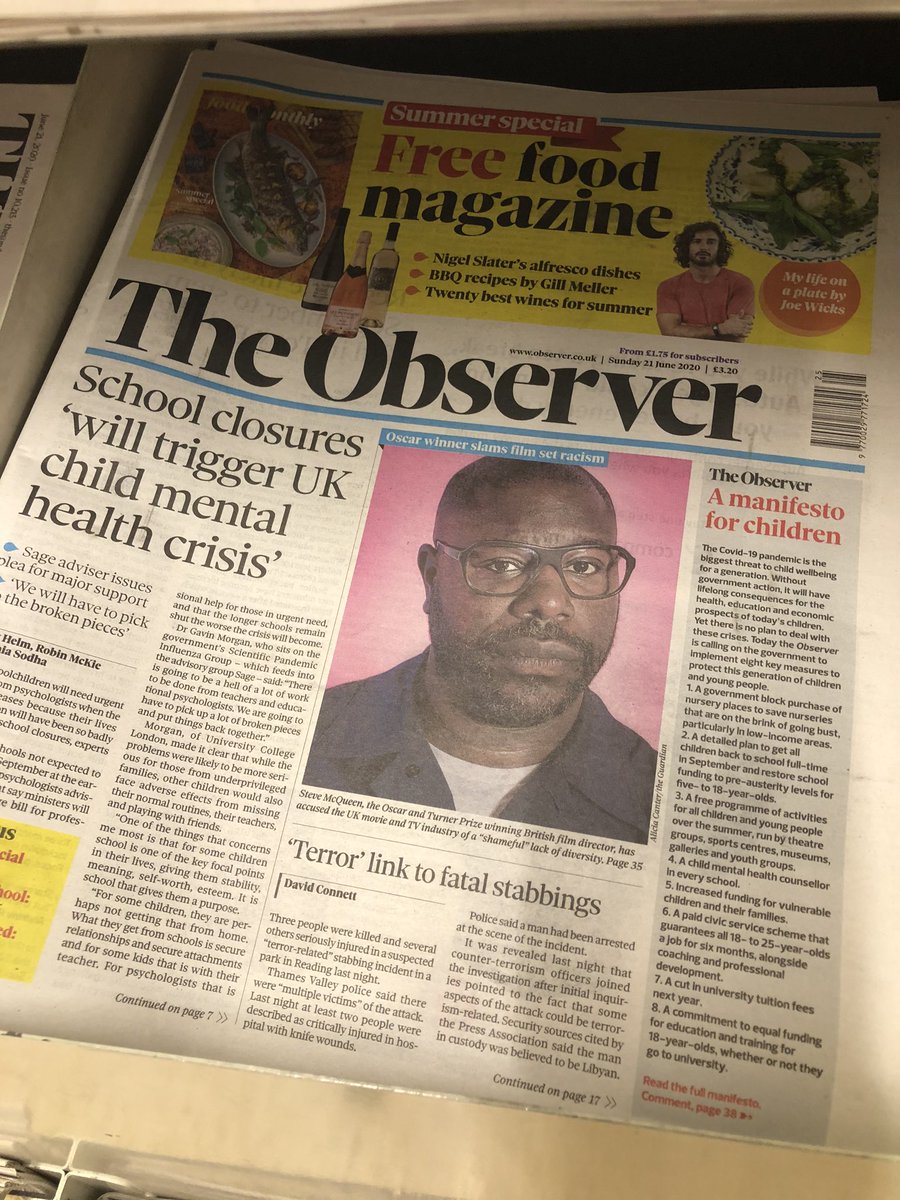 DaBrownMan1's tweet photo. RACISM!  This BULLSHIT right here is why Black people talk about subtle (and overt) systematic racism in this country.  @ObserverUK you owe Sir Steve McQueen an apology for this shameful juxtaposition and graphical malfeasance. https://t.co/qvgjzjOVDK