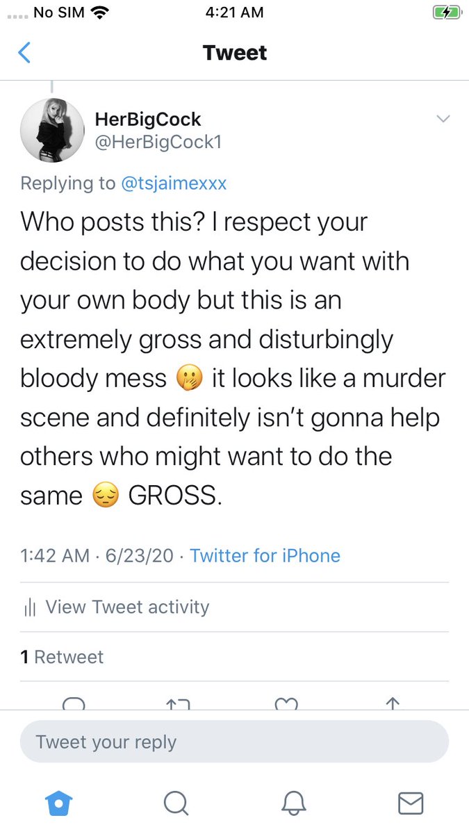 HerBigCock1's tweet photo. Ok twitter .. I love my followers and thanks for everything ❤️ but please tell me if I’m wrong .. or right here.. I’m not gonna post the picture she did but I will post the conversation. However am I crazy for disagreeing with her posting that picture???? https://t.co/GINbwfB8Zo