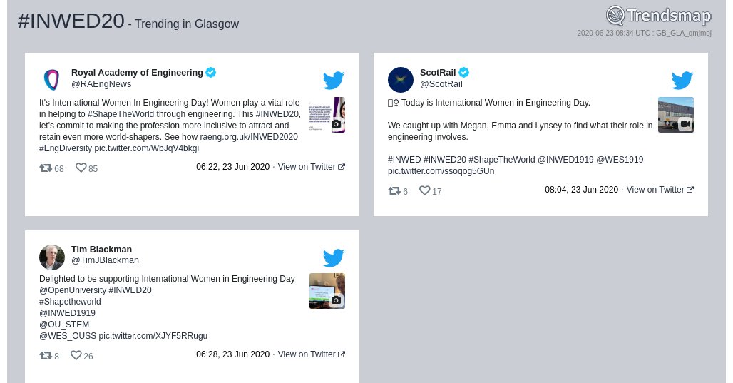 #inwed20 is now trending in #Glasgow

trendsmap.com/r/GB_GLA_qmjmoj