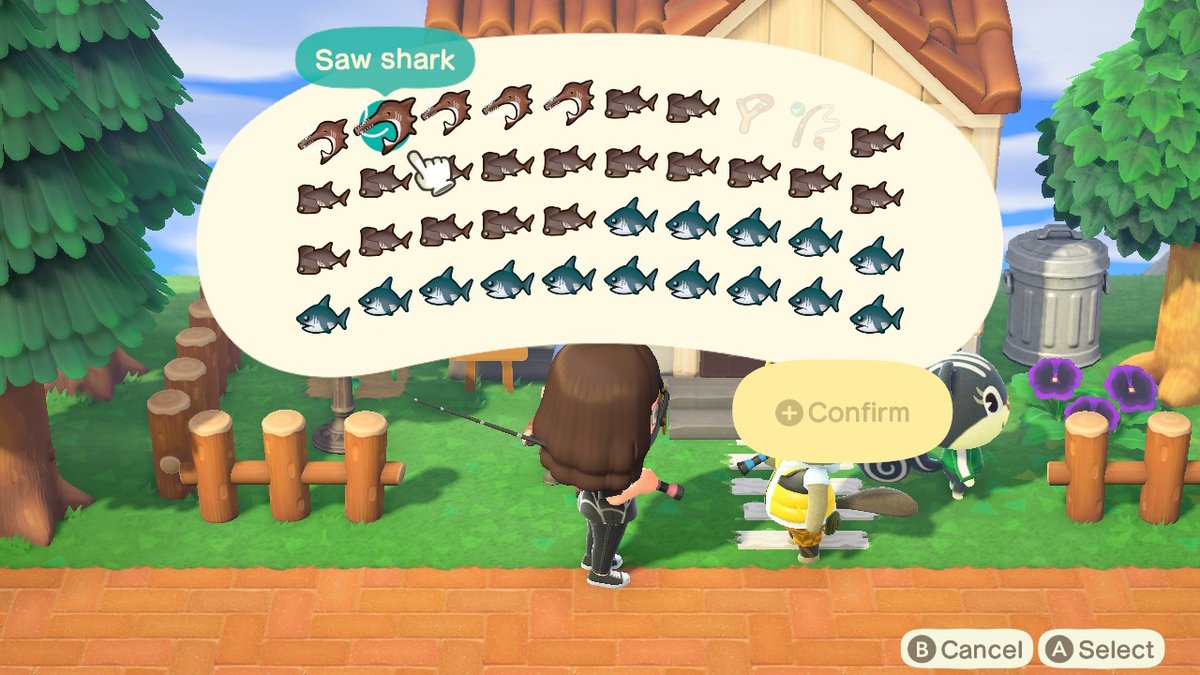 MPenburg's tweet photo. FINALLY got rid of some of these fish! #sharkfishing #cj #acnhdesign #ac #addictedtofishing #AnimalCrossing #ACNH #NintendoSwitch https://t.co/4SttLli1vD