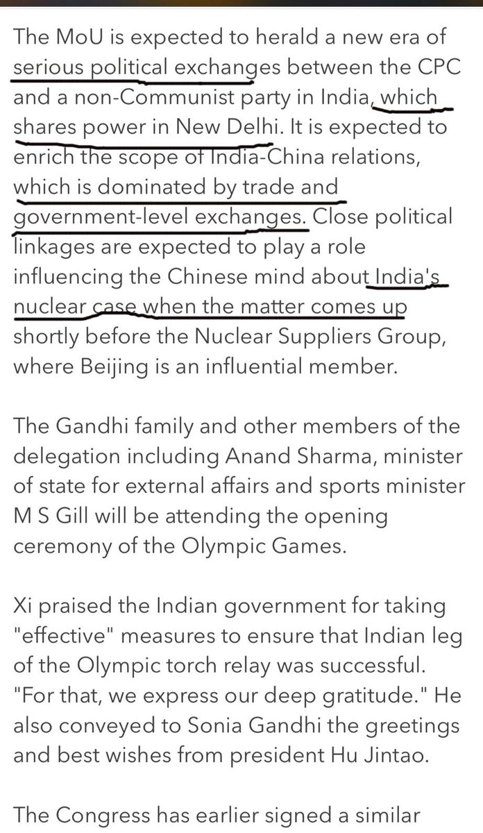 3007Sandhu's tweet image. MOU details need to be told to Indians. China till date opposes India’s entry to NSG so why 2 parties in power needed to have a direct communication with each other.
@TimesNow @republic 
#ModiWonChiniRahulFail #IndianArmy #IndiaChinaBorder #RahulGandhi #ChineseAgentsInIndia
#bjp