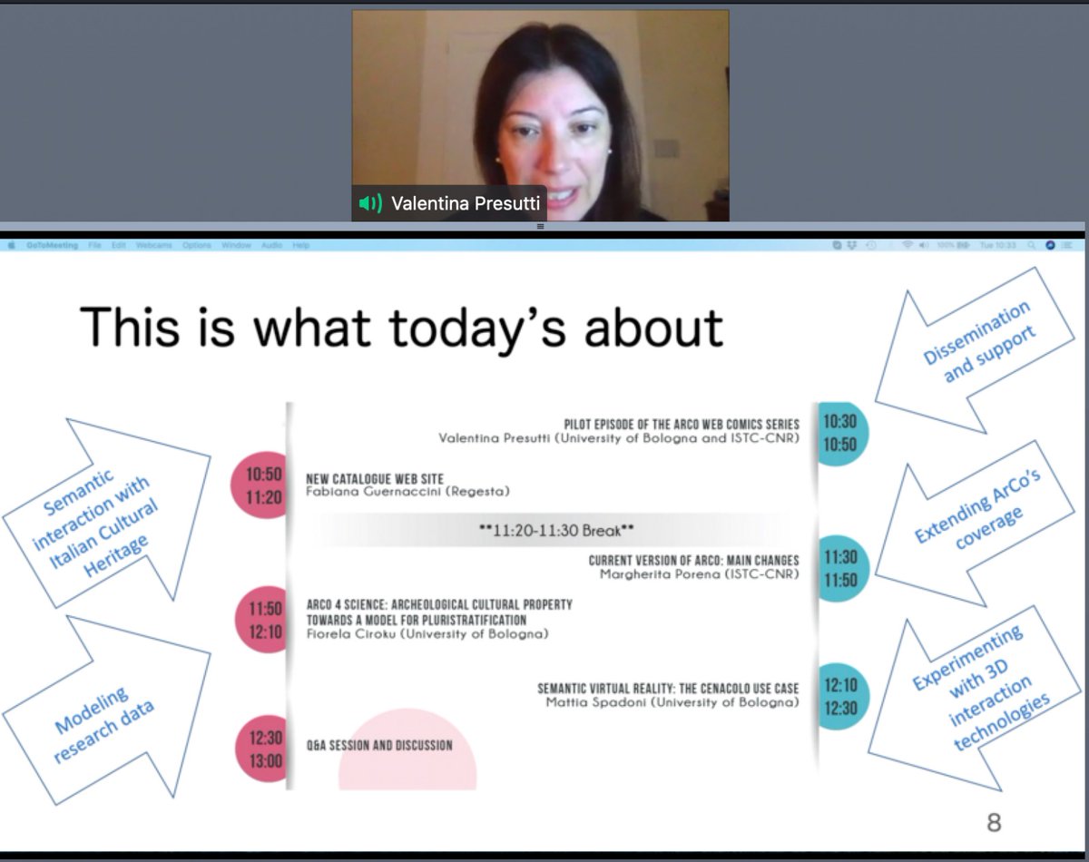 stlab_cnr's tweet photo. Valentina Presutti @vpresutti: with #ArCoProject, we want to do something that goes beyond collecting and aggregating data on #CulturalHeritage
#ArCoWebinar #knowledgegraph #linkedopendata #semanticweb #ArCoKG #linkeddata #opendata https://t.co/zWINp4vP0N
