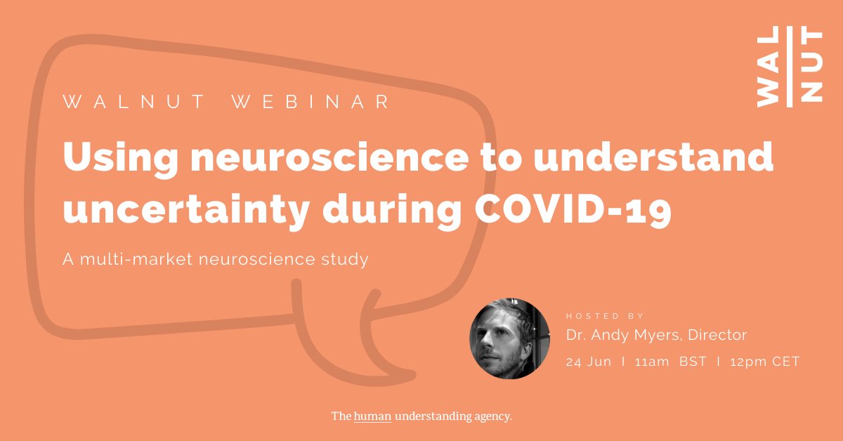 Our next #webinar takes place tomorrow, hosted by Dr. <a href="/drandymyers/">Andy Myers</a>. We'll be sharing implicit findings from a 7-market #neuroscience study exploring how #covid19 is impacting us all on an emotional level. There's still time to register here: lnkd.in/eSE6nFY #mrx