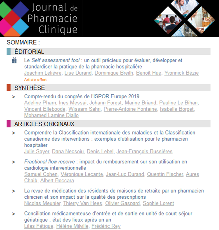 JPharmClin's tweet photo. Découvrez le contenu du N°2/2020 du Journal de Pharmacie Clinique #PharmacieClinique #JPC https://t.co/WD452rSZUG
