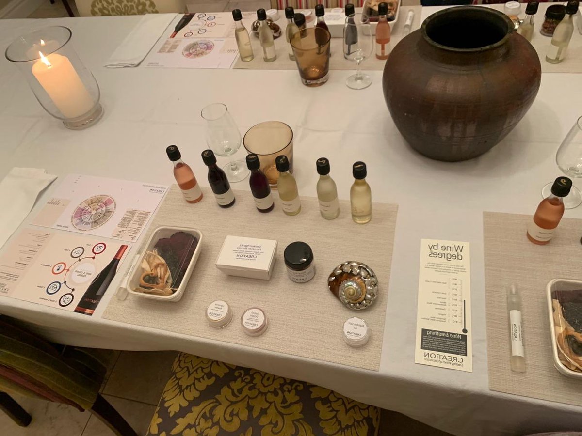 Lovely setup by customers who recently purchased our Alchemy tasting kits!  Who said a virtual experience can’t be intimate? #lovecreationwines #creationmetamorphosis #virtualwinetasting #tastingtuesday #tastingtogetherapart #wosa