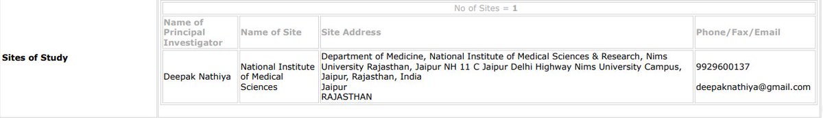 Also, the name of the study PI is different in two places within the same CTRI entry