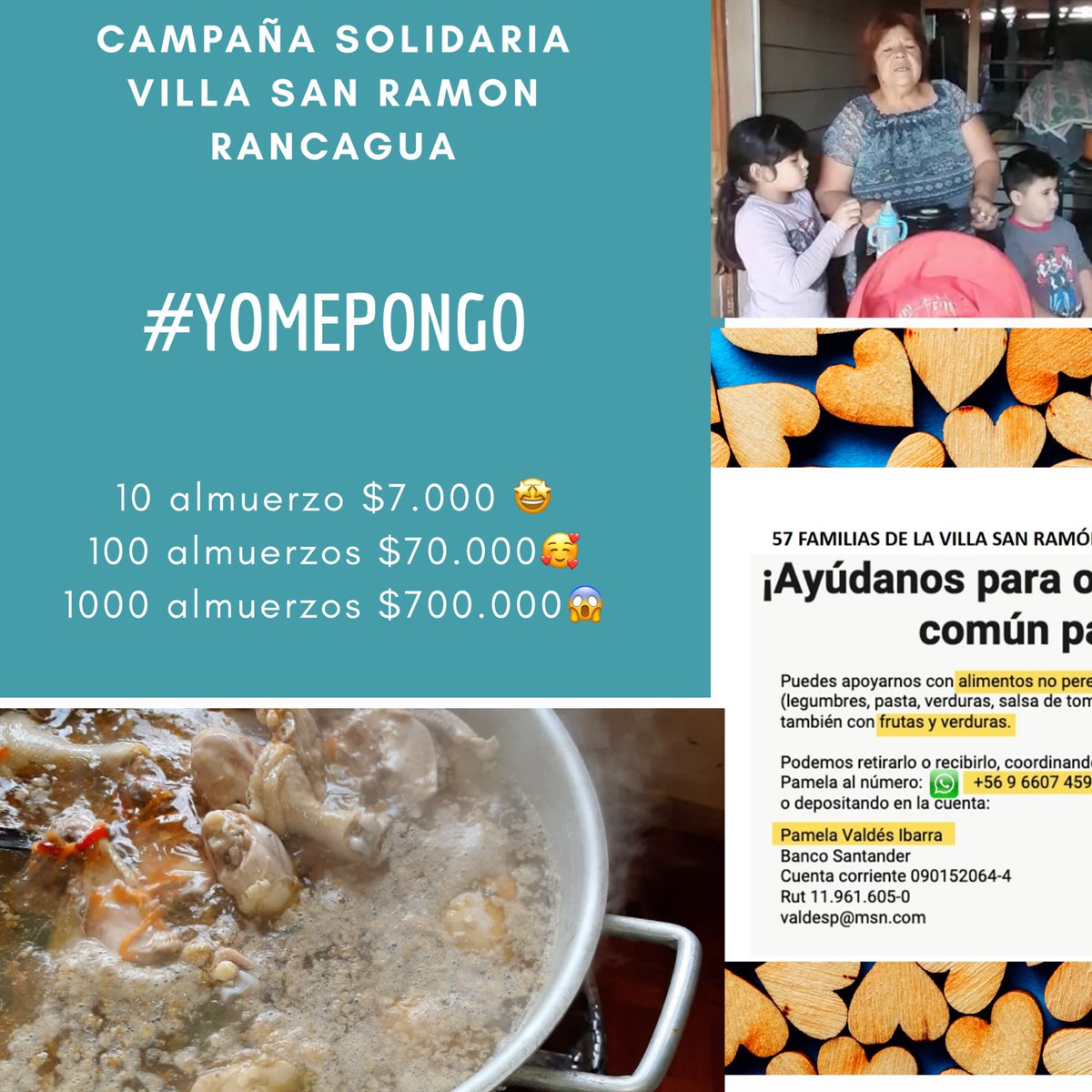 PameValdesI's tweet image. #YoMePongo #campañasolidaria Estamos apoyando a las familias de la #villaSanRamón de #Rancagua! Sigamos apoyando! GRACIAS por RT @nonaossandon @bernardolarrain @rafa_cavada @mvacarezza @TonkaTP @jvwolfersdorff @GaticaSandri @tv_mauricio @leonardofarkas @juanseapi @ignaciobriones_