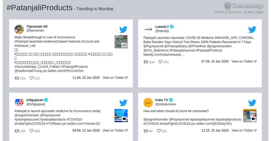 #patanjaliproducts is now trending in #Mumbai

trendsmap.com/r/IN_MUM_cdgydf