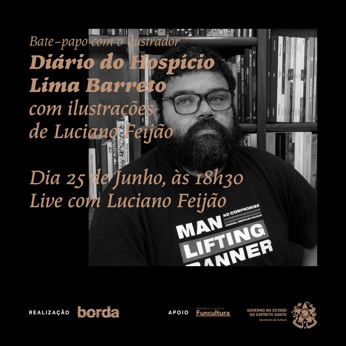 bordaeditorial's tweet photo. Nesta quinta (25/06), às 18h30, faremos um bate-papo com Luciano Feijão, ilustrador da nossa edição para Diário do Hospício, de Lima Barreto. O bate-papo será transmitido pelo nosso canal do YouTube: https://t.co/zDrQwDYT5L https://t.co/fZctbqMwMA