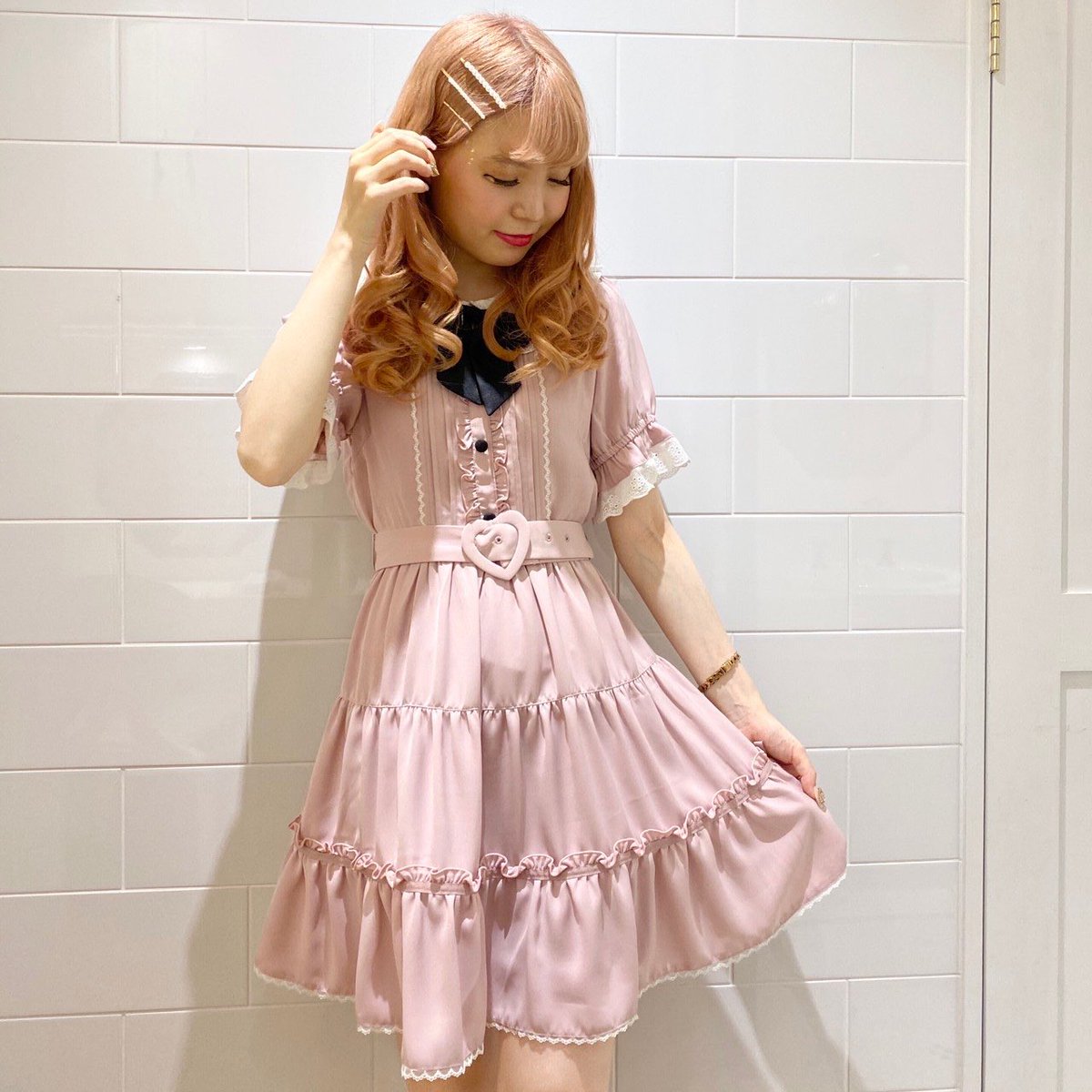 明日から30%OFF🧸💘 ＼ #ティアードハートベルトワンピース 品番♡(101