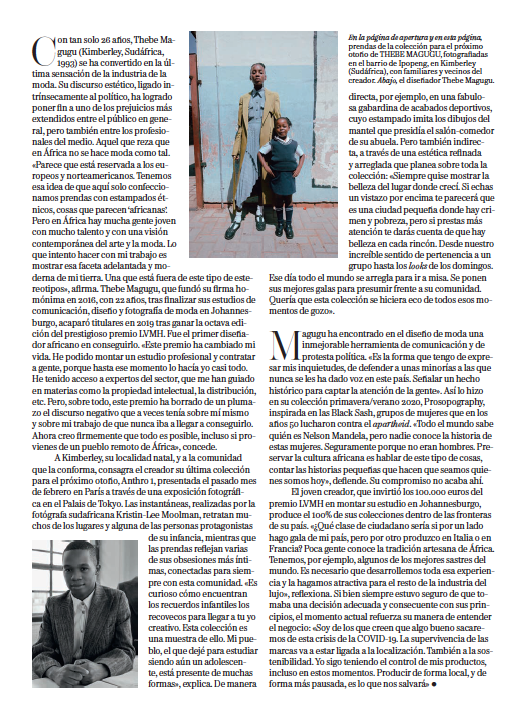 _ThebeMagugu_'s tweet photo. Thank you Vogue Spain (@VogueSpain) for this wonderful profile on our work.
July Issue, Out Now.
x🇿🇦

Text: Sara Fernadez https://t.co/qOYB3lAI0f