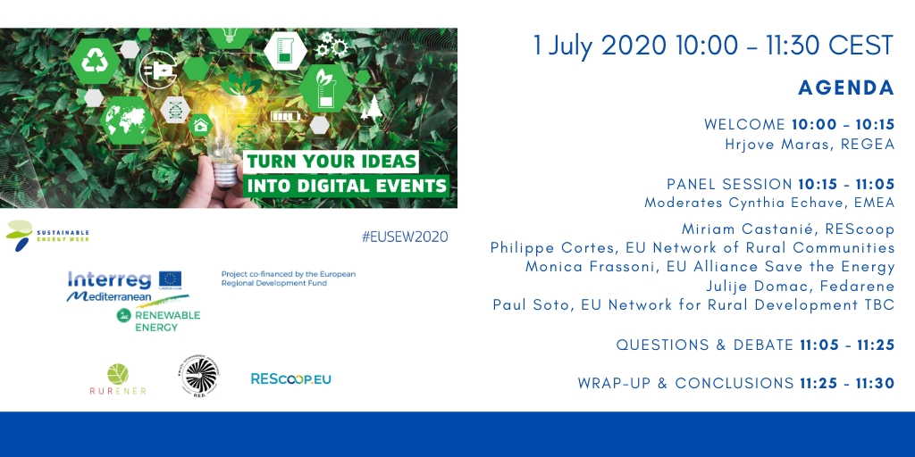 We will be at #EUEW2020 👉bit.ly/2VaTYQs talking about #SocialInnovation for #energytransition in #rural communities Registration 👉bit.ly/3dl8iw8! Don't miss it!
