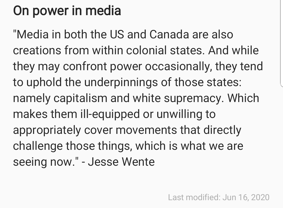 . @jessewente shared something I can not stop thinking about in relation to media and it easily applies to sports media. It needs to be understood and taught (by BIPoC) in all Journalism programs.