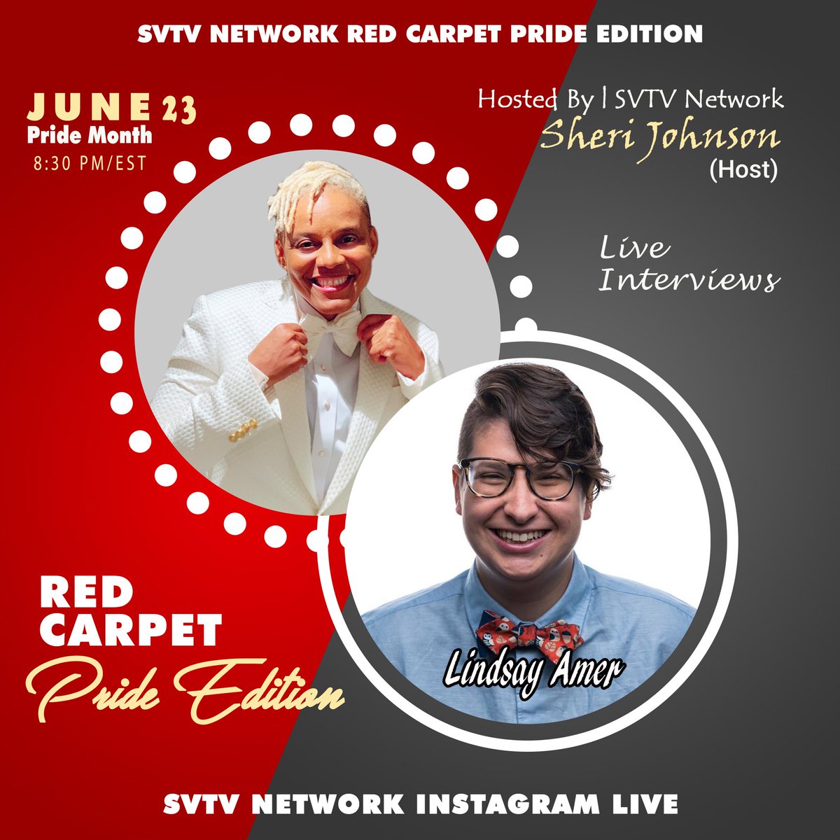 SVTVNetwork's tweet photo. ๐ณ๏ธโ๐๐TONIGHTโS VIRTUAL RED CARPET
Itโs still Pride Month, and weโre back on the Virtual Red Carpet at 8:30pm/EST on the @svtvnetwork IG Live
Join us as we bring Lindsay of @queerkidstuff and her friends to the Red Carpet. Happy Pride! ๐ณ๏ธโ๐๐ณ๏ธโ๐
#pride #lgbtq #lgbtqyouth #queerkidstuff https://t.co/PiOdjjizHI