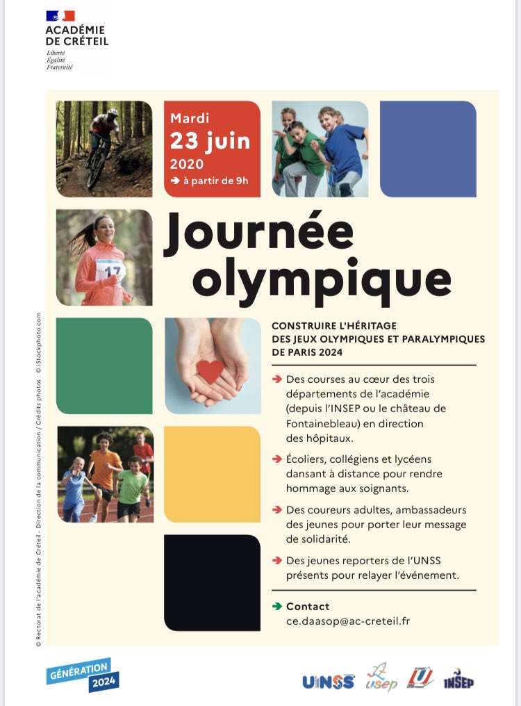 FFSportU's tweet photo. Aujourd’hui, c’est la  #JourneeOlympique ! 
👉 10 nouveaux établissements d’Enseignement Supérieur reçoivent le label #Generation2024
👉 la #FFSU est présente à l’@INSEP_PARIS pour une course solidaire et un hommage au personnel soignant #olympisme #partage #valeurs #solidarite https://t.co/hhSEzWktvL