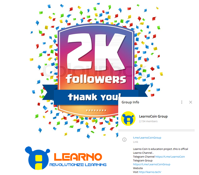 learnocoin's tweet photo. 2,000 telegram Subscribers! Thank You!
We reached another milestone this week: 2,000 subscribers on our telegram  Group.  

Learno Token Airdrop - Free 60$ LRT LUCKY Winner

https://t.co/MbV9puTQj4

Thank You
https://t.co/AFI6Mu5JB8 https://t.co/PehHxVMnmZ
