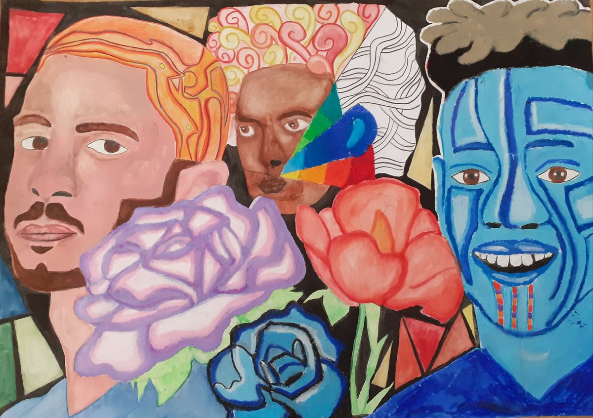 Final coursework artist tribute piece finished from Tom. Thank you to <a href="/Art_TCA/">TCA Art Department 🎨</a> for your input over the last 5 years #endofanera #gcseArt #covid19 #Classof2020