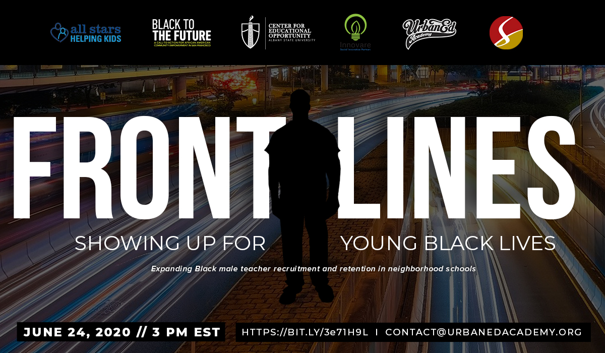✊🏿 Black Male Educators Call to Action! We are partnering with <a href="/urbanedboys/">Urban Ed Academy</a>, @Surge_Institute, <a href="/B2F_SF/">Black to the future</a>, Center for Educational Opportunity - Albany University, and @AllStarsforKids to solve the under-representation of Black male educators. Register here: loom.ly/90JPL5k