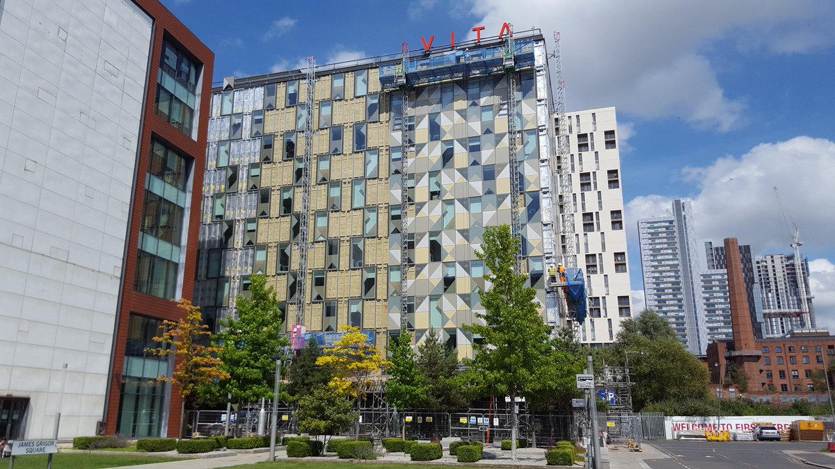 #cladding removal @vitastudent has got well underway during #lockdown @firststreetmcr It's unnaceptable that all freeholders & managing agents aren't acting as quickly to #EndOurCladdingScandal @GqrMcr we are still waiting for surveys to be carried out! @McrCladiators @NLC_2019