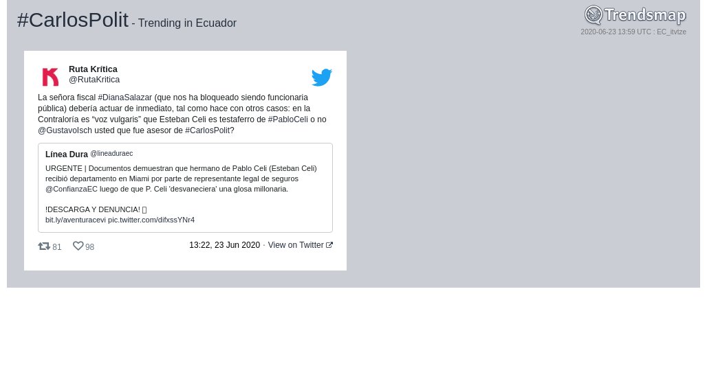 Trendsmap Ecuador tweet media