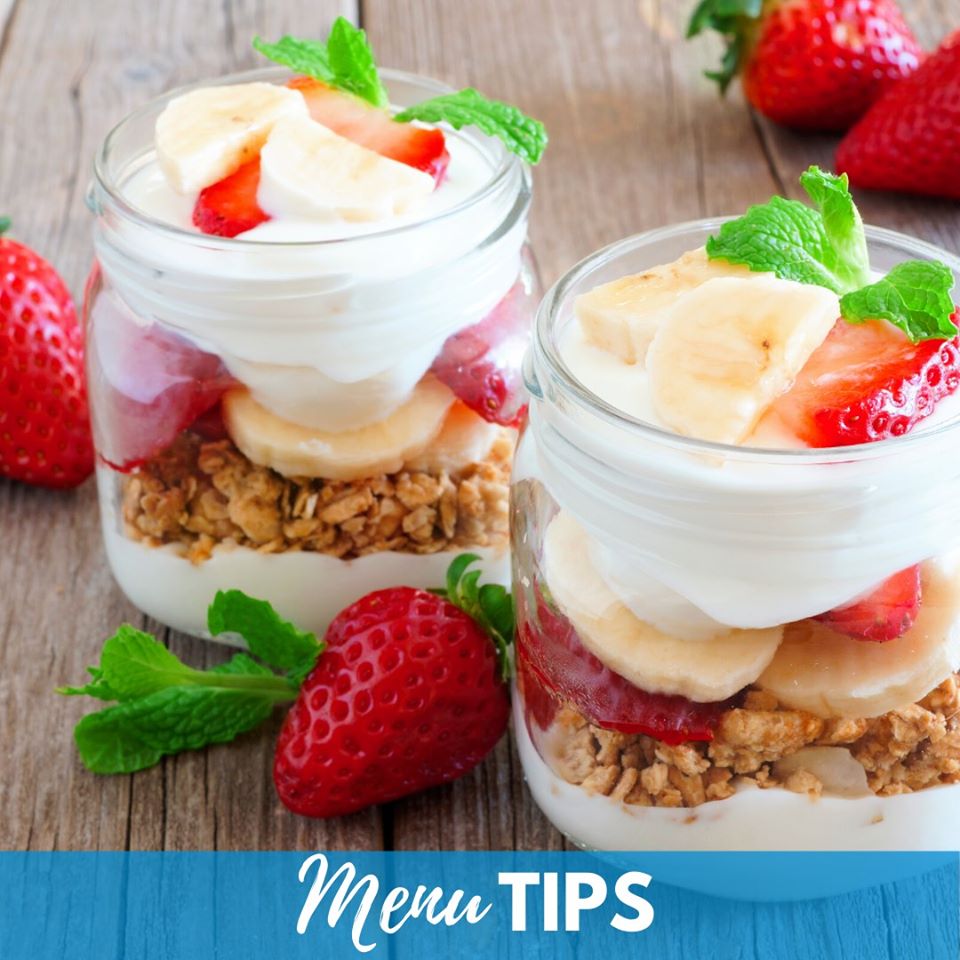 SyscoIowa's tweet photo. Remove the guilt from your dessert menu and create low-fuss, smaller portions to entice consumers to indulge.

MENU TIP: Lighter dessert offerings such as a fresh fruit and granola parfait or miniature portions of berries with fresh-whipped cream. https://t.co/Ld6FA7Wtfa