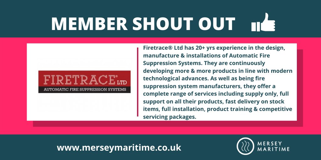 Mersey_Maritime's tweet image. 📢Member Shout Out 📢

@firetrace_uk design manufacture and install Automatic Fire Suppression Systems.

Read more here: merseymaritime.co.uk/members/firetr…

#KeepingBritainSupplied