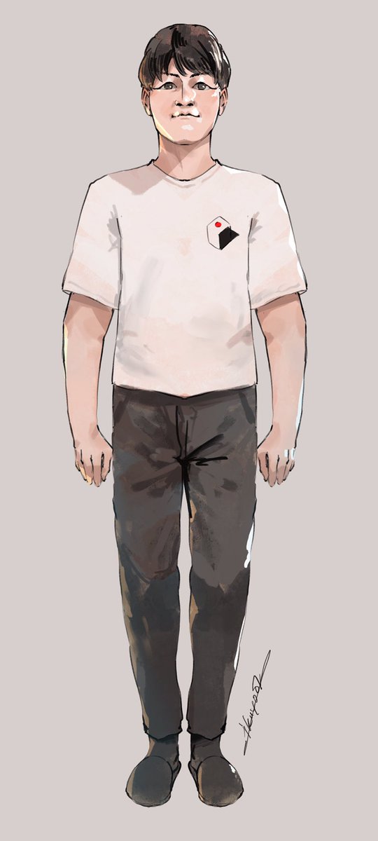 solo shirt 1boy male focus white shirt pants black pants  illustration images