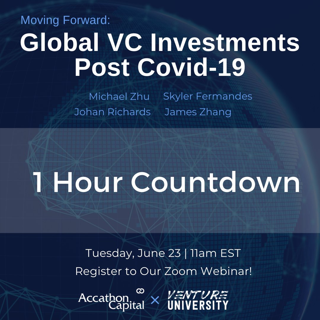 accathon's tweet photo. An hour countdown! Accathon Capital and @VentureUniv are co-hosting a Global VC Panel event at 11am EST to highlight the perspectives of our 4 distinguished VC experts about ongoing trends in the global market. Register NOW to join us for the discussion::  https://t.co/mD11CbYvi0 https://t.co/wbkYxNKgbf