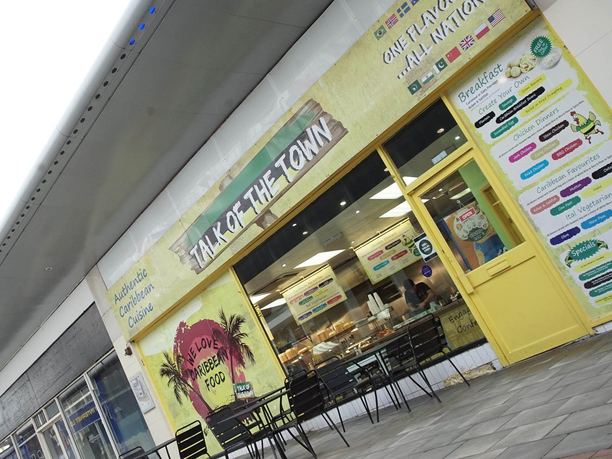 patblacks's tweet photo. Talk of the Town in Birmingham City Center! 0121 212 2351. Located Martineau place, Birmingham! #talkofthetown #soulfood #caribbeanfood #caribbean #dumplings #riceandpeas #friedchicken #jerkchicken #oxtail #cowsfoot #reggae #currygoat #curriedgoat https://t.co/ZUZTkPNufc