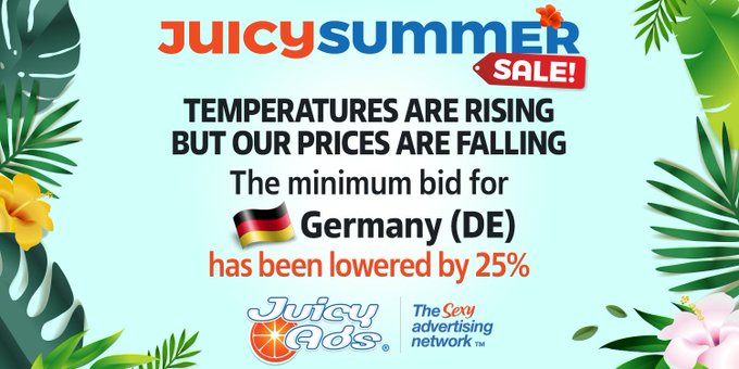 We have a 25% discount in 10 top geos in a variety of tiers! Get some traffic from Germany, for example<a href="/tag/keepitjuicy"class="tags"><span>#keepitjuicy</span></a>