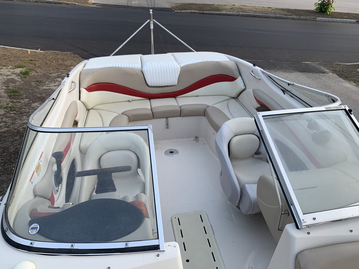 DerekVolk's tweet photo. BOAT FOR SALE
GLASTRON GX 235

* 350 MerCruiser MAG MPI
* Stainless Steel Prop
* Tow bar for water sports
* Seats at least 7 comfortably, 
    more if kids
* Recently invested significant 
   money into fixing it up 
* Plenty of storage capacity
* 289 hours

$24,999 https://t.co/OQbHC89Jpv