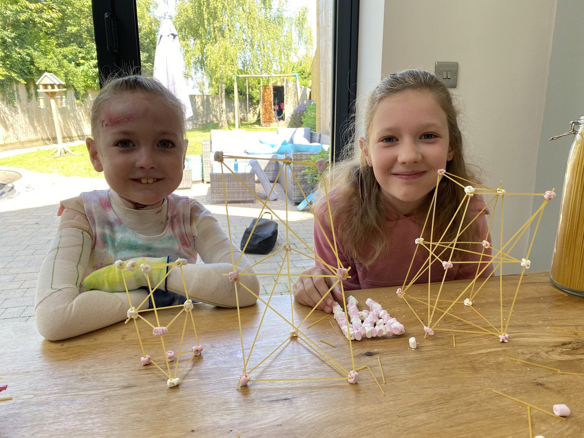 AnnerRitchie's tweet photo. Marshmallow and spaghetti structures enough to withstand an earthquake - though I think they’re at more danger of being eaten! @St_Josephs_Glos https://t.co/Dl0d5SJPFR