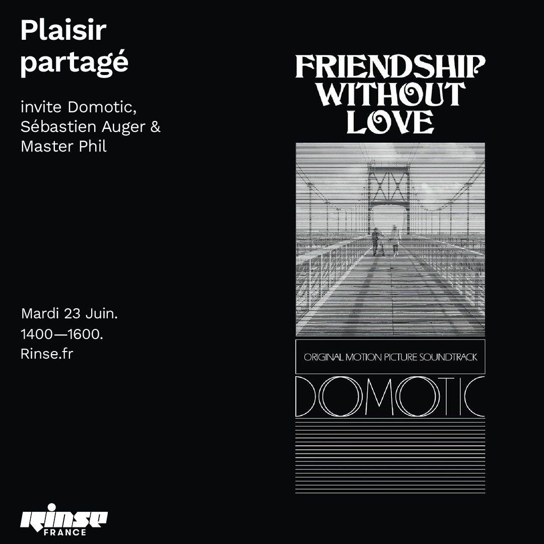 Rinse France (@rinsefrance) on Twitter photo Nous écoutons désormais #PlaisirPartagé de <a href="/master___phil/">Master Phil</a> avec ses invités #Domotic,& #SébastienAuger !
Retrouvez leurs émissions ici : rinse.fr/?s=master+phil
#verrouillé 🔒rinse.fr/player Nous écoutons désormais #PlaisirPartagé de <a href="/master___phil/">Master Phil</a> avec ses invités #Domotic,& #SébastienAuger !
Retrouvez leurs émissions ici : rinse.fr/?s=master+phil
#verrouillé 🔒rinse.fr/player