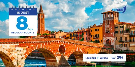 🔥✈️Start the countdown with FLYONE 🔥✈️
In just 8 days🤩👉Regular flights from July 1😍
Travel to Verona for only 49 euros✈️
Your favorite destinations at great prices👉flyone.eu 🤗