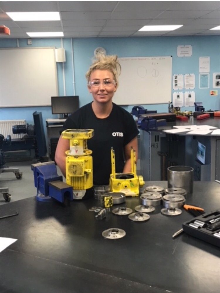 ExpressLiftCo's tweet photo. On International Women in Engineering Day, stories and momentum are being shared on how to #ShapeTheWorld. It #matterstous to build a diverse and inclusive workforce. Read the story of Ellie Reed on being a lift apprentice within Otis, our parent company https://t.co/V0nNyPFFTR https://t.co/92FngOPzpY