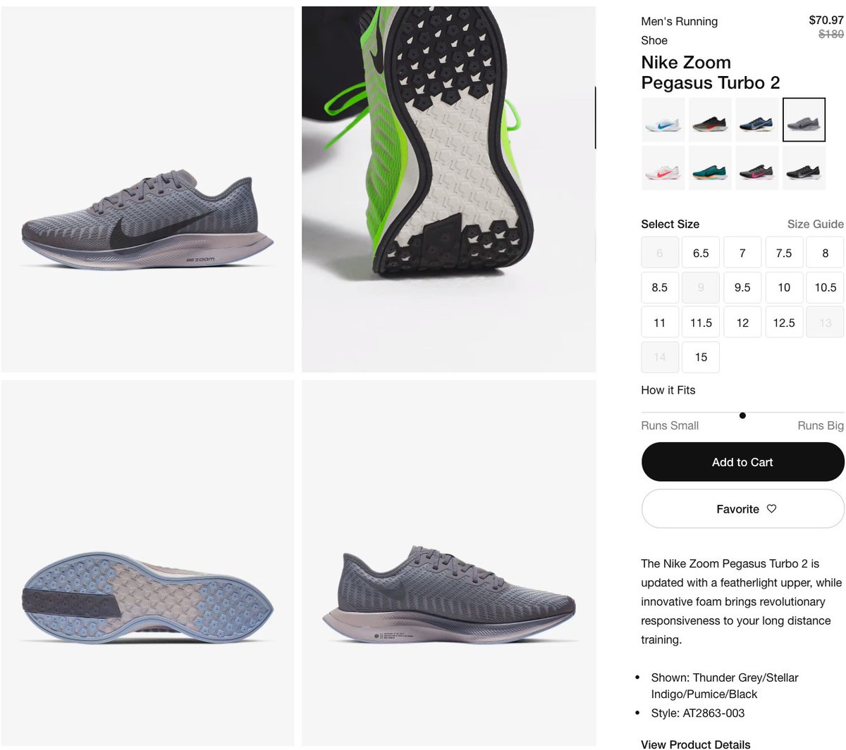 nike pegasus turbo 2 thunder grey