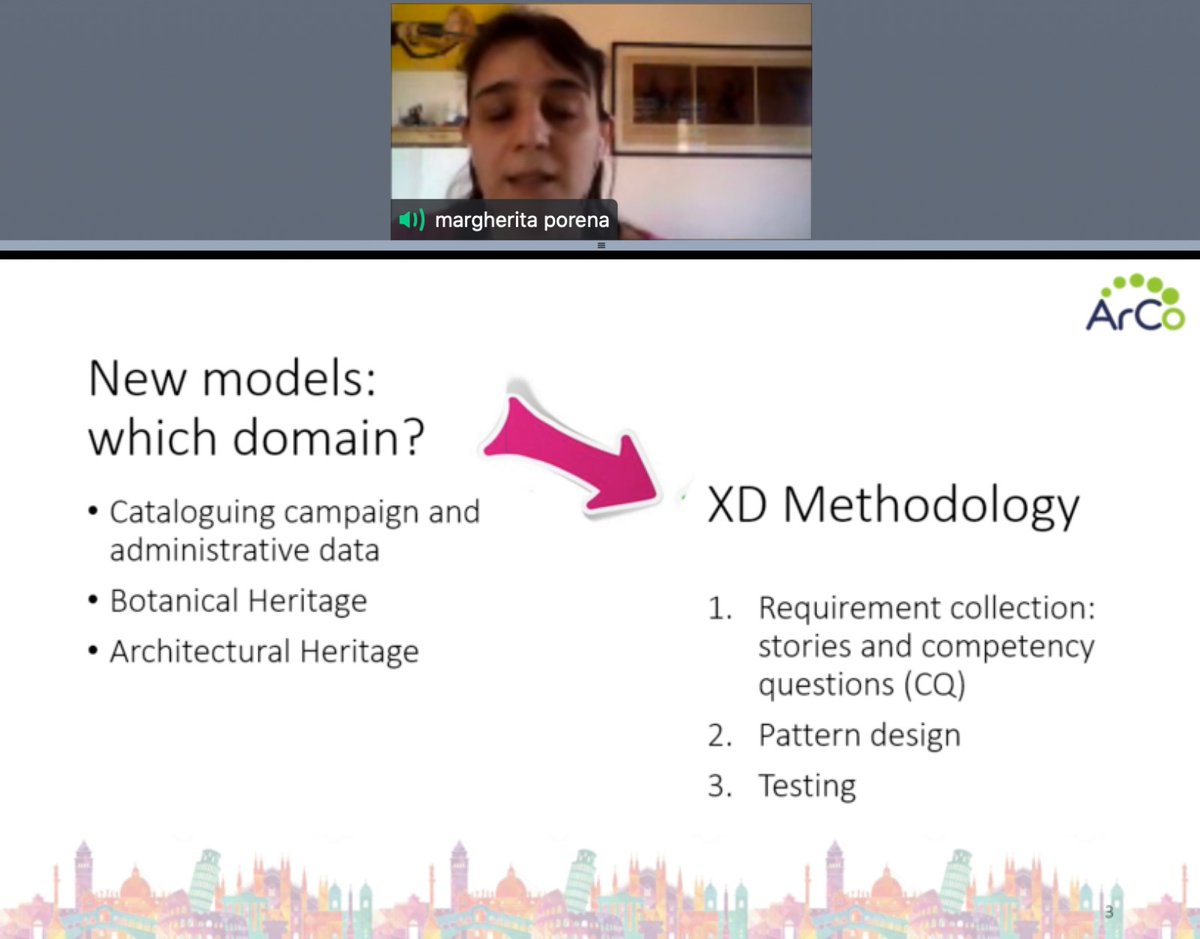 stlab_cnr's tweet photo. Margherita @margheporena we use the eXtreme design methodology to model #ArCoKG
#ArCoWebinar #knowledgegraph #linkedopendata #semanticweb #ArCoProject #linkeddata #opendata https://t.co/kv6BgprZkq