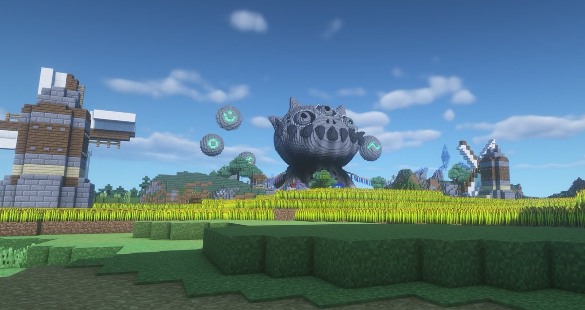 Pero マイクラ造形 Twitterissa フクロウの石像からも見えます