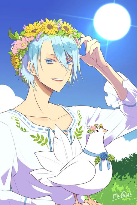 6月23日は朔夜くんの誕生日。Happy birthday and midsommar! ?☀️?? #ArtworkMoa810 