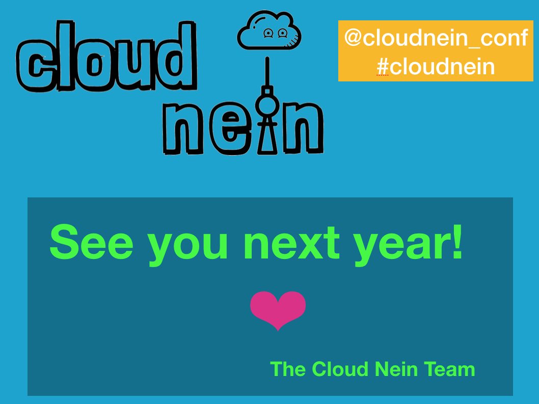 cloudNein_conf's tweet photo. It's a wrap! Thanks everyone for attending.

We couldn't guess this will be the setup we'll end up having when deciding to make this conference, and thanks to our speakers, attendees and sponsors it was a great event!

See you all next year at #cloudNein year 2 👋 https://t.co/jAf5GoKNbO