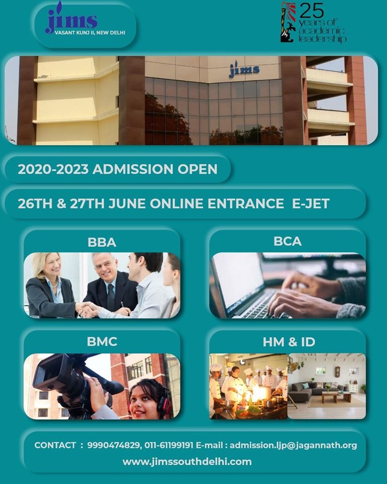 jimsljptweets's tweet photo. #JIMSVASANTKUNJII
#BESTBCACOLLEGEINDELHINCR
#BESTMANAGEMENTINSTITUTE
#BESTINTERIORDESIGNINSTITUTEINDELHI
#BESTHOTELMANAGEMENTINSTITUTEINDELHI
#ADMISSION2020
#ONLINEENTRAN
The admission to Best BCA,BBA,BID,BJMC BHM Courses are open through the online entrance test. https://t.co/1JhVCW6j8l