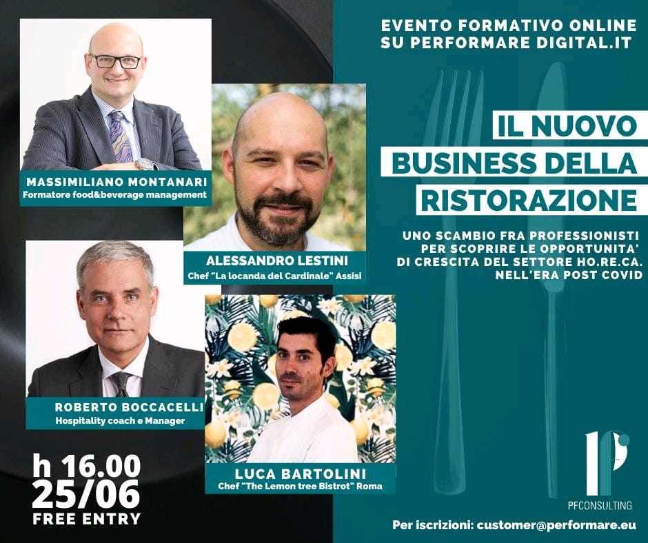 C4Hospitality's tweet photo. Evento Formativo GRATUITO di PerFormare:
"Il Nuovo Business della Ristorazione"
Aperto a Proprietari di Strutture Alberghiere e Ristorative, Manager e Direttori.Appuntamento il 25 Giugno ore 16:00.

Per info ed iscrizioni:
customer@performare.eu
https://t.co/bXiQDNBEJY

#ICoahU https://t.co/bTKdz4ZORG