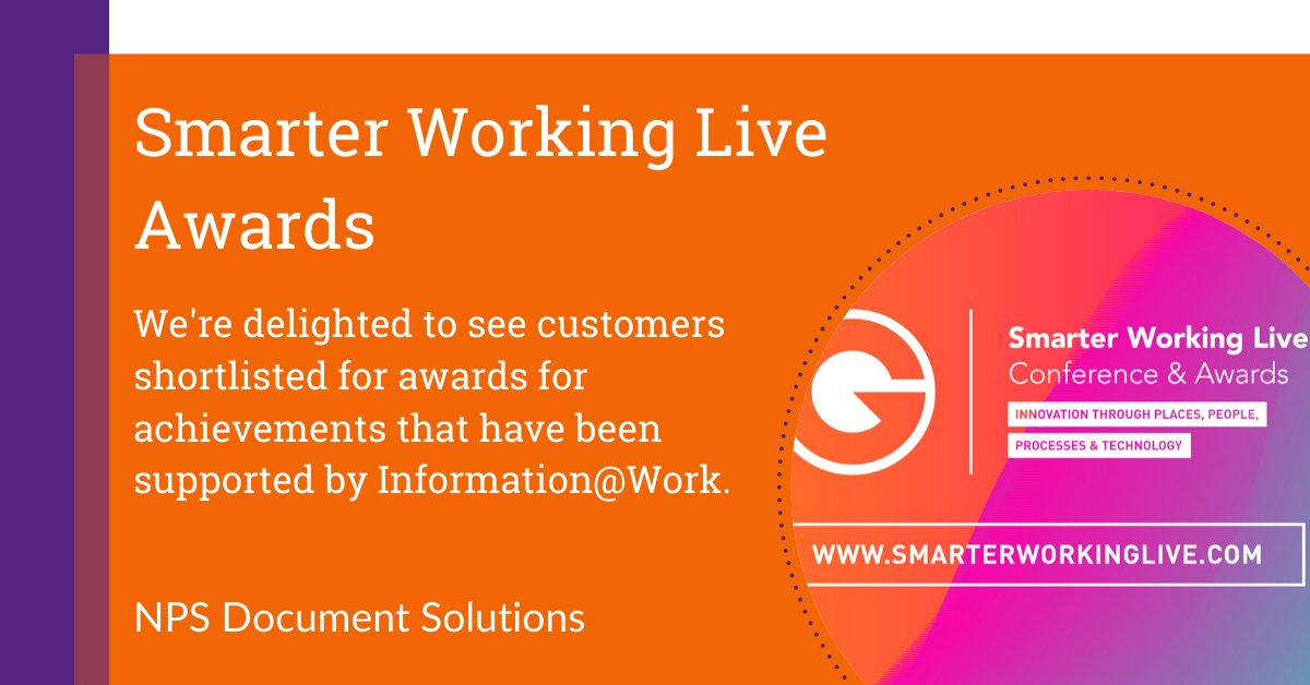 nec_sws's tweet photo. We're always delighted to see our customers' successes. 

@sandwellcouncil have been shortlisted for a Paperless Award at #SmarterWorkingLive for rethinking HR to create paperless working using Information@Work and our back scanning service. We're keeping our fingers crossed! https://t.co/boBFWuRGsD