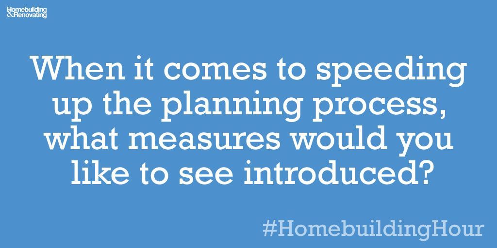 Welcome to #Homebuildinghour! In this #planning permission special, we’ll be asking a series of questions over the next 60 minutes — post your comments using the # to be part of the conversation. To kick off...❗️QUESTION 1 ❗️