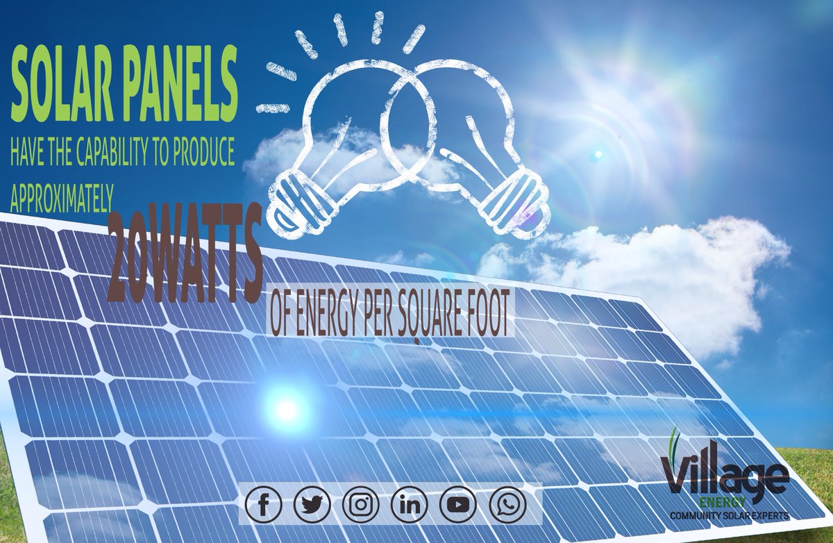 Solar Fact: 
Kilowatts hours (kWh) are used to measure solar-powered electricity and most solar panels have approximately 225-watt capacities, with the ability to generate 20-watts per square foot.
#CommunitySolarExperts
#SolarForAll