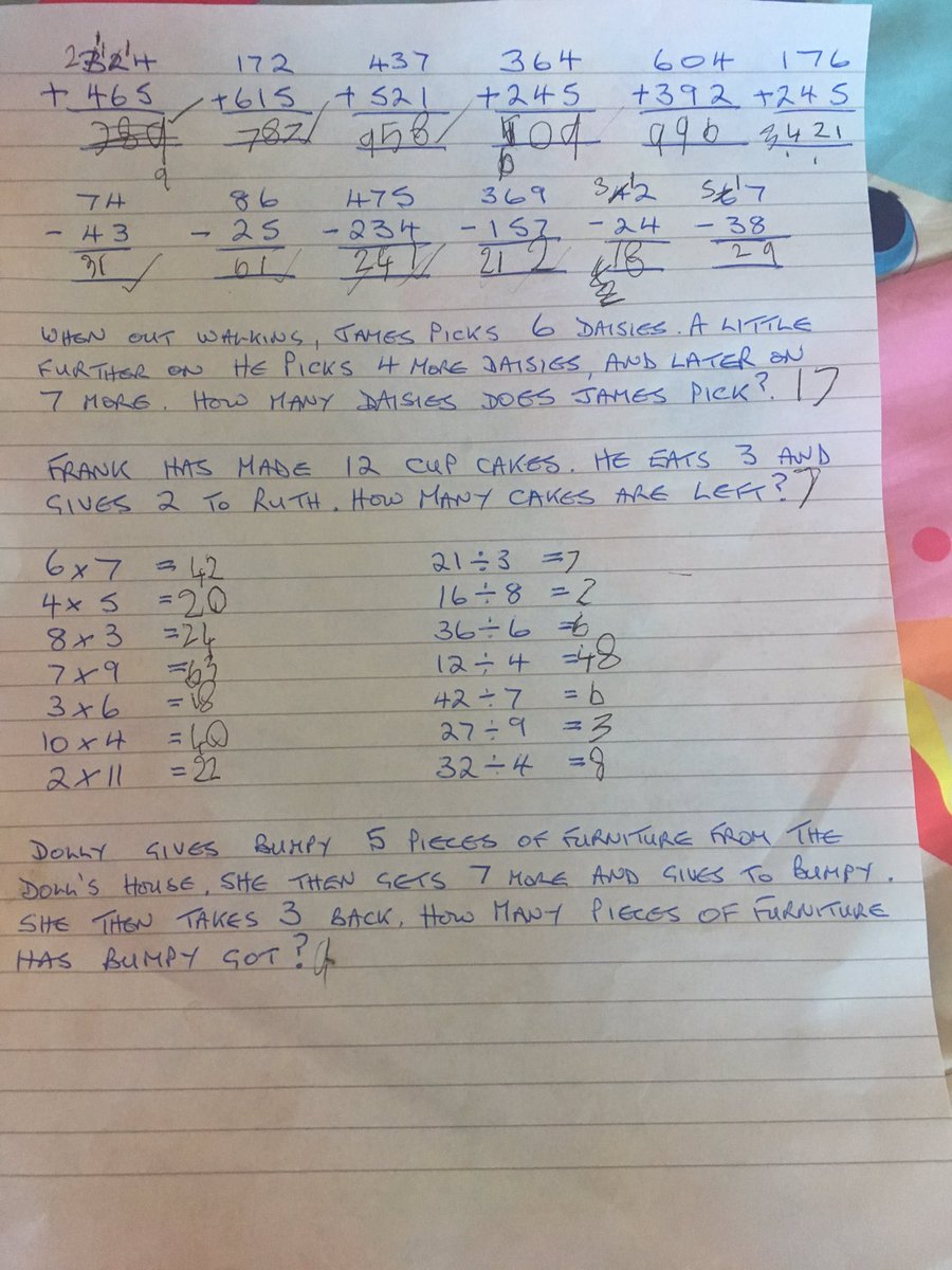 elstarsmith's tweet photo. Franks Grandad has been giving him some maths problems to solve at home! He’s been doing really well working out the sums the way mummy was taught! @ClivetheCrane https://t.co/s0ErGqLD4N