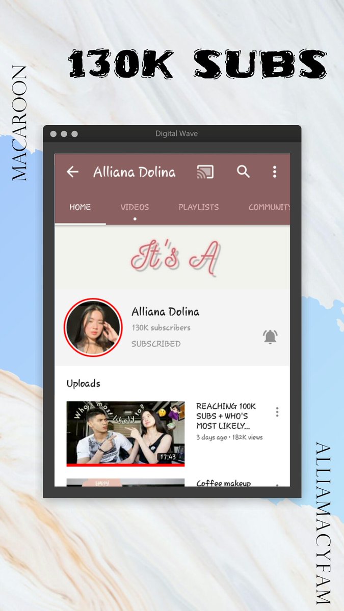 ALLIAMACYFAM's tweet photo. HAPPY 130K YT SUBS QUEEN @allianadolina!! Alliamacyfam will always be here thru whatever happens. We love you bigtime madame♥ https://t.co/cR5jZG0PQz