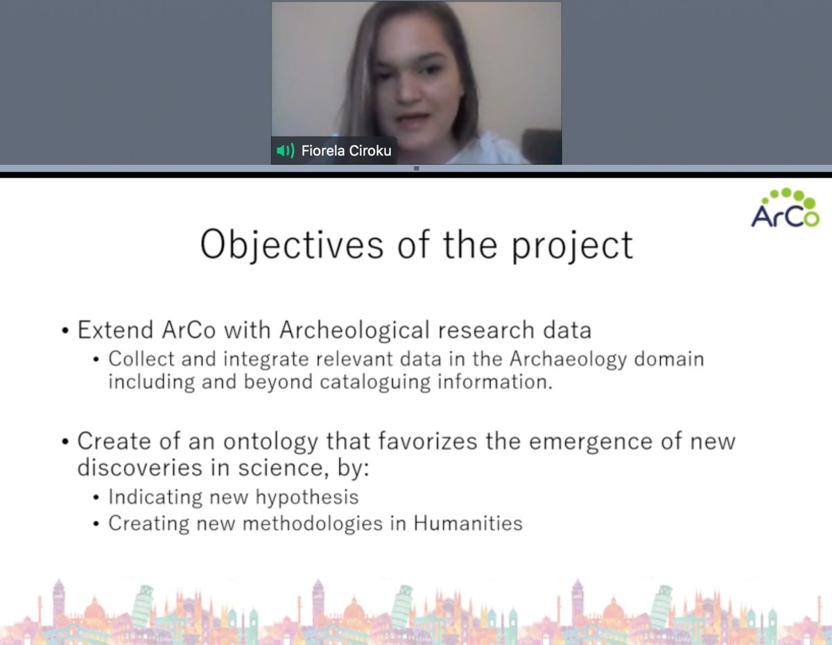 stlab_cnr's tweet photo. Fiorela Ciroku @ciroku_fiorela presents an ongoing effort to extend #ArCo towards supporting the #ArcheologicalResearch domain: #stratigraphicunit #paleosoil #trench and much more
#ArCoWebinar #knowledgegraph #linkedopendata #semanticweb #ArCoProject #ArCoKG #CulturalHeritage https://t.co/rNfSiZrf7D